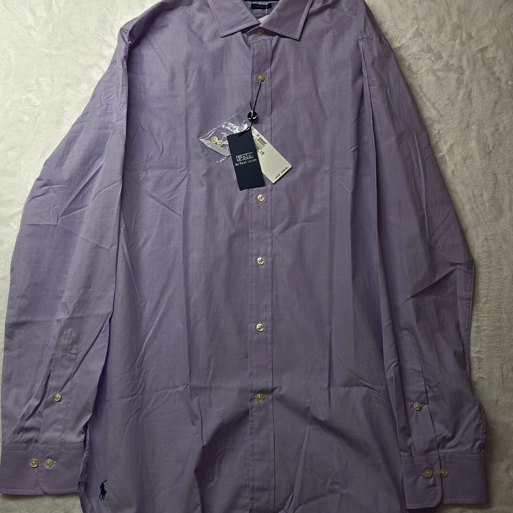 Ralph Lauren Light Purple Dress Shirt Size Large For Men